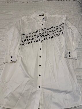 Karl Lagerfeld White Button-Down Dress
